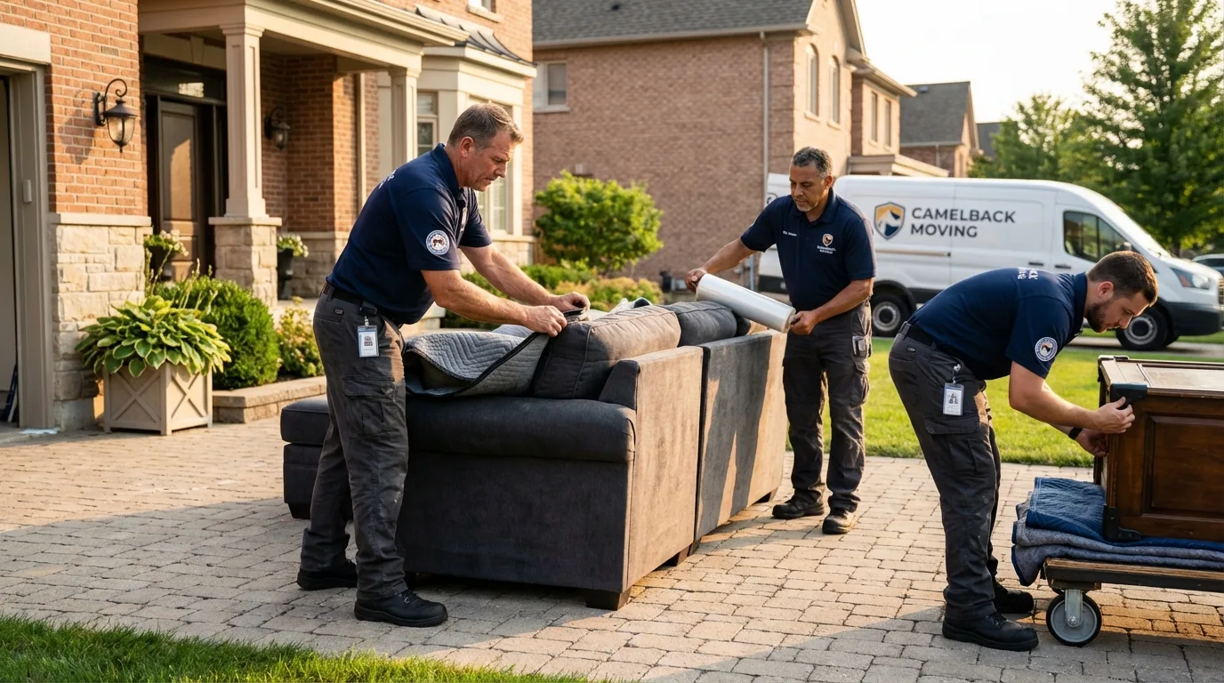 Large estate moving crew wrapping furniture in Point Marion, PA